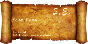 Sier Emma névjegykártya