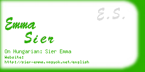 emma sier business card